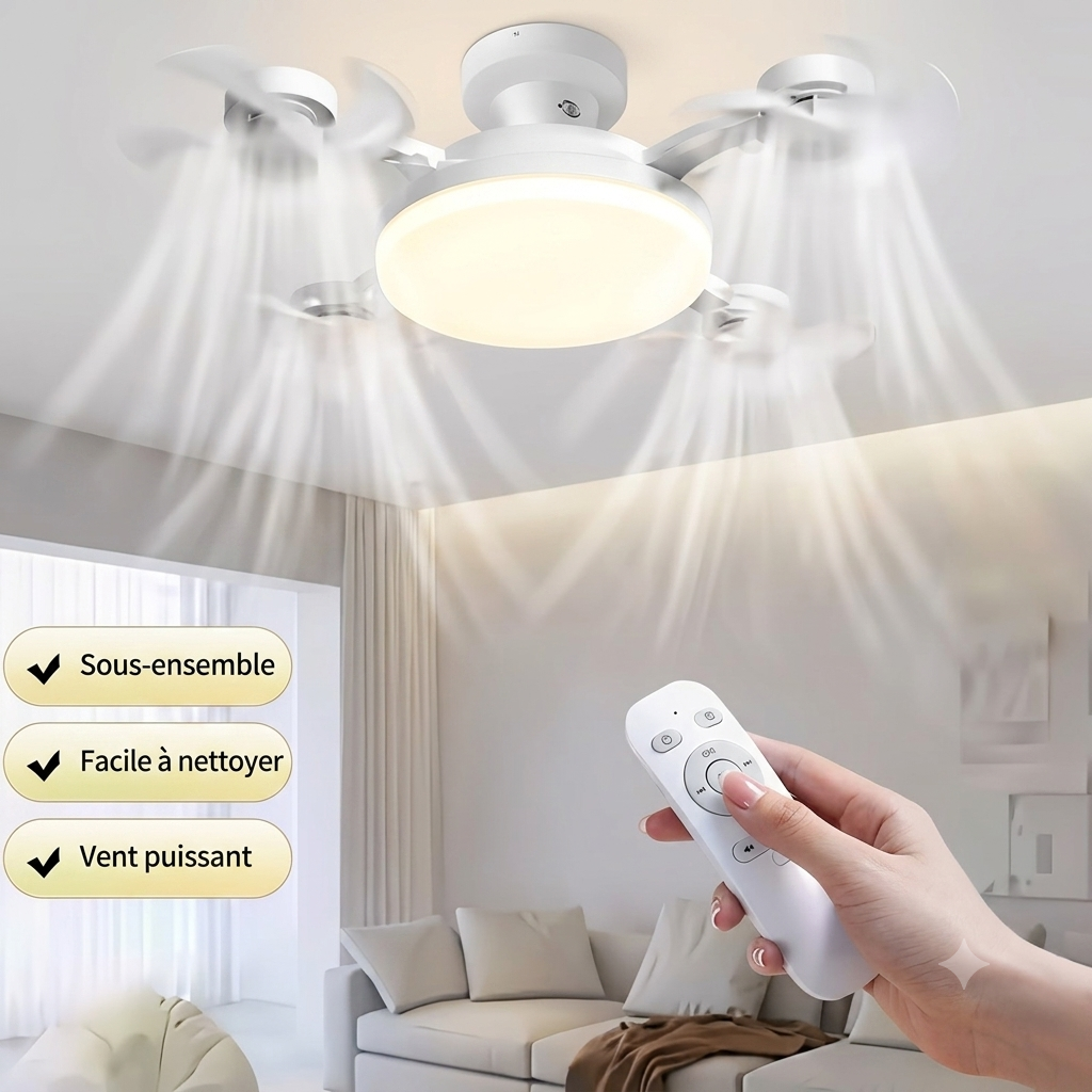 💡 Ventilateur de Plafond LED 2-en-1 avec Télécommande