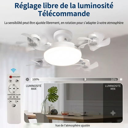 💡 Ventilateur de Plafond LED 2-en-1 avec Télécommande