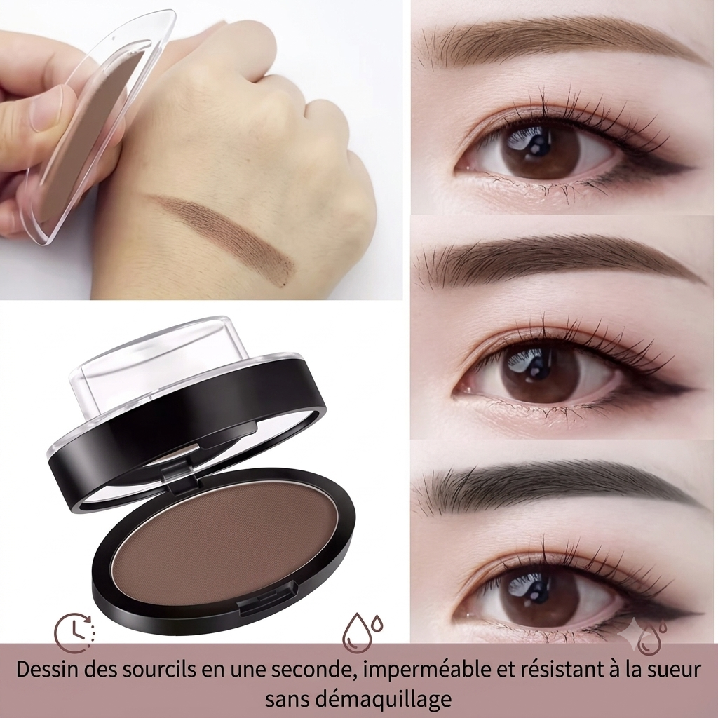 ✨ Kit de Tampon de Poudre pour Sourcils avec Pochoirs