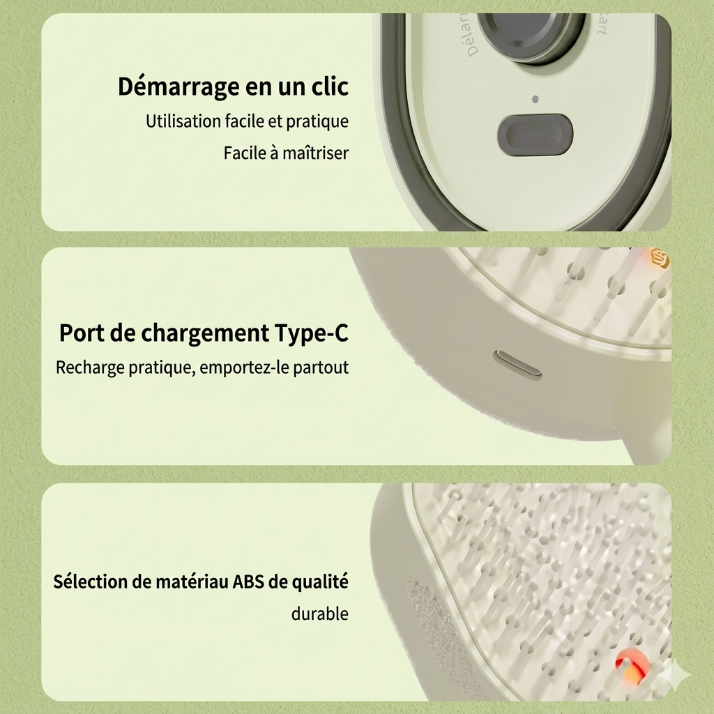 Brosse à vapeur électrique  sans fil 2 en 1